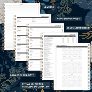 2025-2027 Monthly Planner - 2 Year Monthly Planner/Calendar 2025-2027, Academic Planner 2025-2027, Jul 2025 - Jun 2027, 11" x 9", 24 Months, Tabs, Back Pocket, Holidays, Twin-Wire Binding, Note Pages