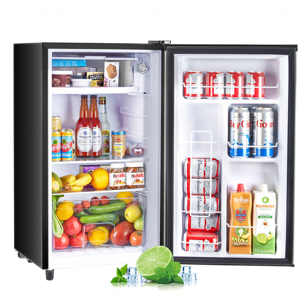 Casabay Mini Fridge with Freezer 3.2 Cu.Ft Compact Dorm Refrigerator for Kitchen, Office, Bedroom, Removable Glass Shelves Adjustable Thermostat Low Noise, 17.5