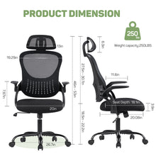 Load image into Gallery viewer, Casabay Ergonomic Office Chair, High-Back Mesh Desk Chairs with Flip-up Armrest Adjustable Headrests, Comfortable Lumbar Support, for Home, Work
