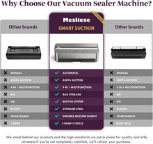 Load image into Gallery viewer, Vacuum Sealer Machine 85kPa 120W Powerful Sealing System, Automatic Food Sealer with 2 Bag Rolls and 5pcs Pre-cut Bags, Built-in Cutter, Bags Storage, Moist Mode and Air Suction Hose
