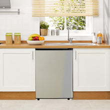 Load image into Gallery viewer, Casabay Mini Fridge with Freezer 3.2 Cu.Ft Compact Dorm Refrigerator for Kitchen, Office, Bedroom, Removable Glass Shelves Adjustable Thermostat Low Noise, 17.5&quot; D x 17.7&quot; W x 31.5&quot; H (Silver)
