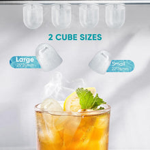 Load image into Gallery viewer, Ice Maker, Portable Countertop Ice Machine Quiet Cubes Makers with Ice Scoop, Basket and Handle Self-Cleaning, 9 Cubes in 6 Mins, 26.5lbs/24Hrs, 2 Sizes of Bullet Ice for Home Kitchen Party Office
