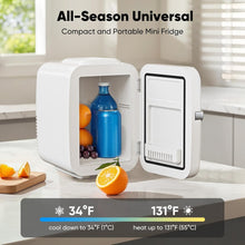 Load image into Gallery viewer, Casabay Mini Refrigerator for Bedroom, Car, Office, Dorm 4L/6 Can Cooler &amp; Warmer Portable Small Compact Fridge for Skincare
