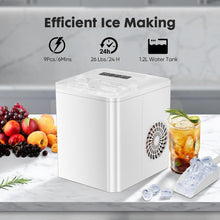 Load image into Gallery viewer, Casabay Portable Ice Maker, 9 Cubes in 6 Mins, 26 lbs/Day, Self-Cleaning, 2 Bullet Sizes, for Home &amp; Office (White)

