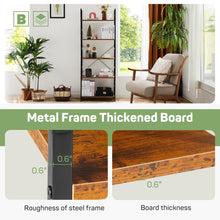 Load image into Gallery viewer, Casabay Book Shelf, 5-Tier Tall Bookcase with Steel Frame for Bedroom, Living Room, Kitchen or Home Office, Brown
