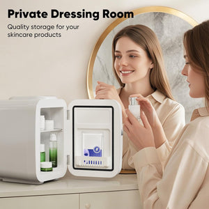 Casabay Mini Refrigerator for Bedroom, Car, Office, Dorm 4L/6 Can Cooler & Warmer Portable Small Compact Fridge for Skincare