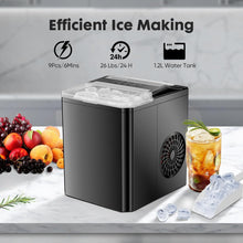 Load image into Gallery viewer, Casabay Portable Ice Maker, 9 Cubes in 6 Mins, 26 lbs/Day, Self-Cleaning, 2 Bullet Sizes, for Home &amp; Office
