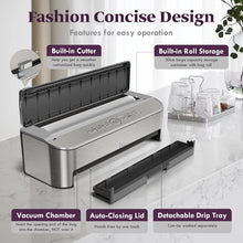 Load image into Gallery viewer, Vacuum Sealer Machine 85kPa 120W Powerful Sealing System, Automatic Food Sealer with 2 Bag Rolls and 5pcs Pre-cut Bags, Built-in Cutter, Bags Storage, Moist Mode and Air Suction Hose
