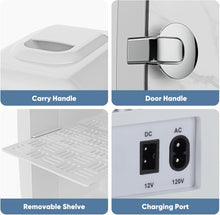 Load image into Gallery viewer, Casabay Mini Refrigerator for Bedroom, Car, Office, Dorm 4L/6 Can Cooler &amp; Warmer Portable Small Compact Fridge for Skincare
