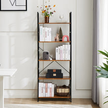 Load image into Gallery viewer, Casabay Book Shelf, 5-Tier Tall Bookcase with Steel Frame for Bedroom, Living Room, Kitchen or Home Office, Brown
