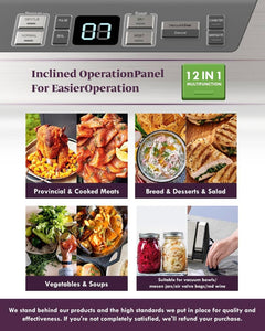 Vacuum Sealer Machine Powerful 95kPa 140W One Hand Operation Food Sealer Built-in Cutter & Countdown Display Double Seal Strip with 2 Bag Rolls, 5PCS Pre-cut Bags, PULSE & Marinate Enabled