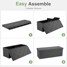 Load image into Gallery viewer, Casabay Storage Ottoman Bench, 30 Inches Foldable Storage Footrest with Padded Seat for Bedroom End of Bed, Living Room
