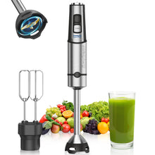 Load image into Gallery viewer, Casabay Immersion Blender - 15 Speed Hand Held 1100W 2-in-1 Stainless Steel with Full Copper Motor, Turbo Mode Hand Mixer, Blade with Anti-Scratch Coating
