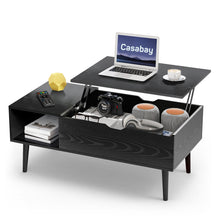Load image into Gallery viewer, Lift Top Coffee Tables for Living Room, Small Modern Wooden Center Tables with Storage Shelf and Hidden Compartment
