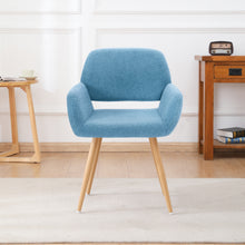 Load image into Gallery viewer, Casabay Dining Chair Mid-Century Side Chair with Upholstered Padded Seats &amp; Wooden Legs for Kitchen Living Dining Room (Blue)
