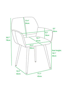 Casabay Dining Chair Mid-Century Side Chair with Upholstered Padded Seats & Wooden Legs for Kitchen Living Dining Room