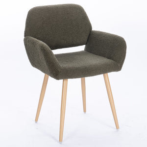 Casabay Dining Chair Mid-Century Side Chair with Upholstered Padded Seats & Wooden Legs for Kitchen Living Dining Room (Green)