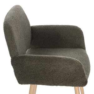 Casabay Dining Chair Mid-Century Side Chair with Upholstered Padded Seats & Wooden Legs for Kitchen Living Dining Room (Green)