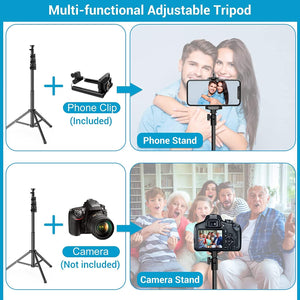 9 inch Ring Light with Stand and Phone Holder, 50" Tripod with Remote